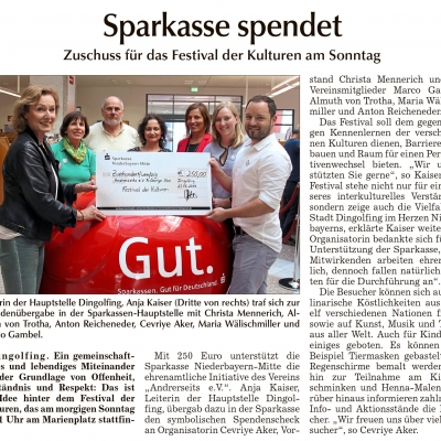 Spendenübergabe Sparkasse